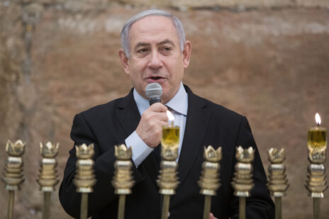 ראש הממשלה, בנימין נתניהו, נושא דברים לרגל חג החנוכה. ירושלים, 2023 (צילום: נעם ריבקין-פנטון)