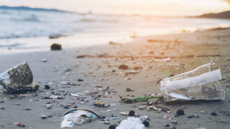זיהום פלסטיק בחוף הים (צילום: jcomp)
