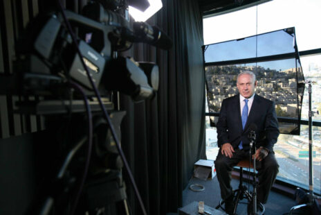 Israeli Likud party leader Benjamin Netanyahu is interview to Al Jazeera TV station in Jerusalem, January 01, 2009. Photo by Michal Fattal/Flash90.