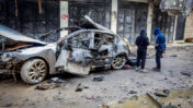מכונית שהופצצה מהאוויר על-ידי צה"ל, ג'נין, 23.2.24 (צילום: נאסר עישתיווה)