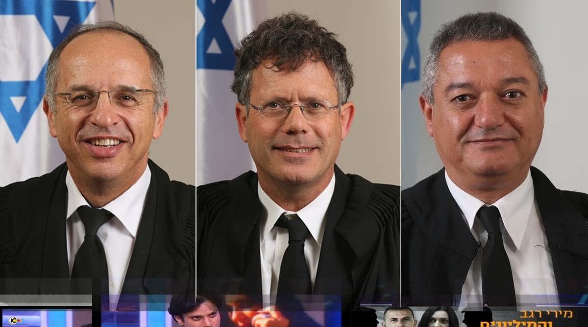 מימין, שופטי העליון ח'אלד כבוב, יצחק עמית ונעם סולברג (צילומים: הרשות השופטת)