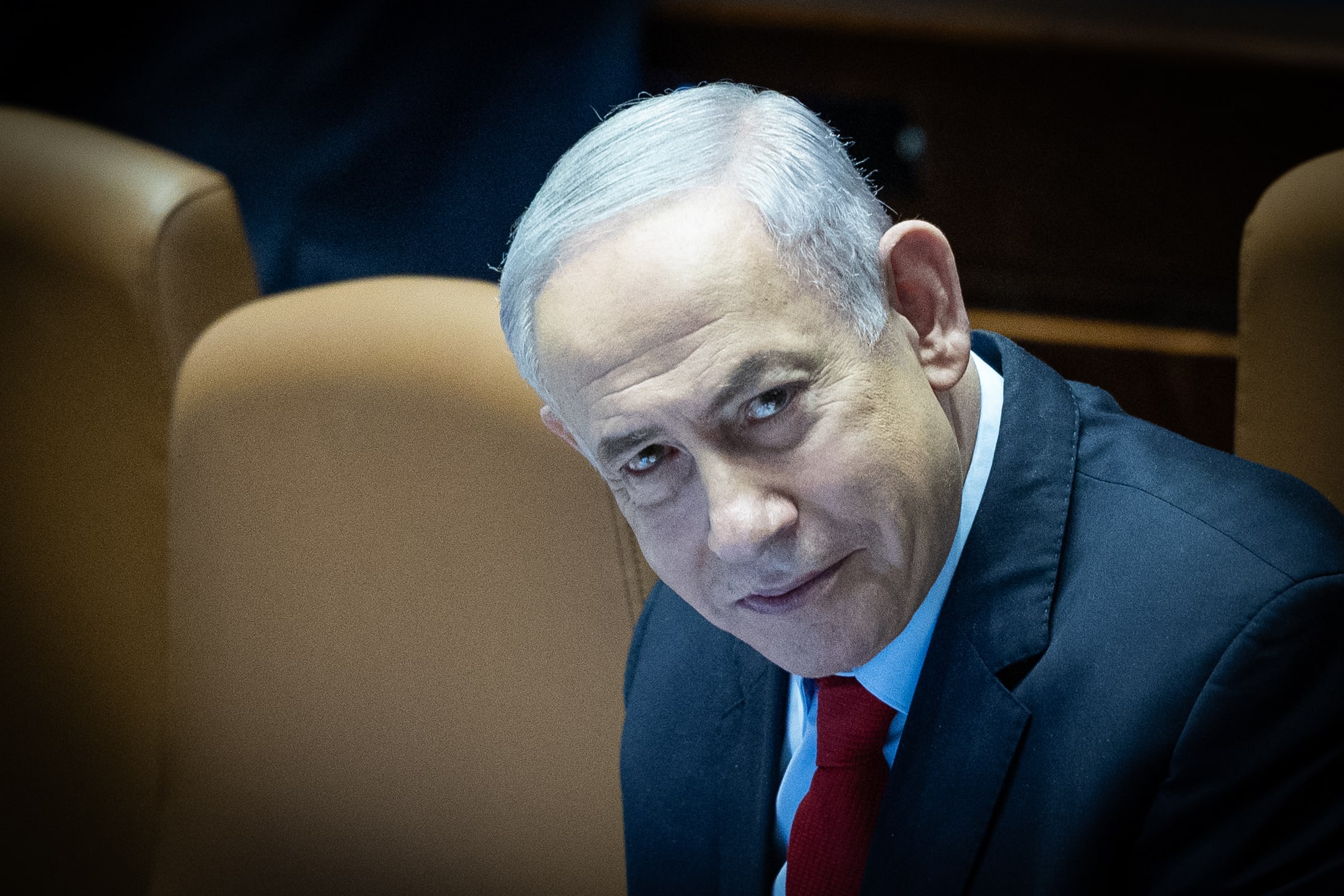 בנימין נתניהו, ראש ממשלת ישראל ונאשם מס' 1 במשפט המו"לים, החודש בכנסת (צילום: יונתן זינדל)