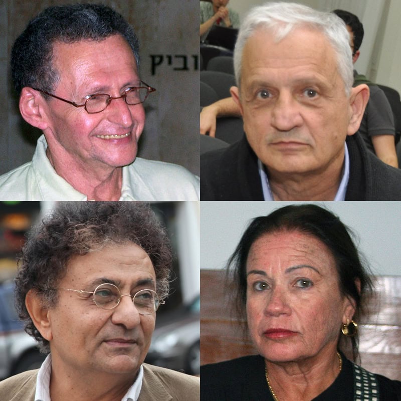 מימין למעלה, ובכיוון השעון: נחום ברנע, סימה קדמון, בן-דרור ימיני וסבר פלוצקר (צילומים: יהודה שגב, אורן פרסיקו ומתניה טאוסיג) מימין למעלה, ובכיוון השעון: נחום ברנע, סימה קדמון, בן-דרור ימיני וסבר פלוצקר (צילומים: יהודה שגב, אורן פרסיקו ומתניה טאוסיג)
