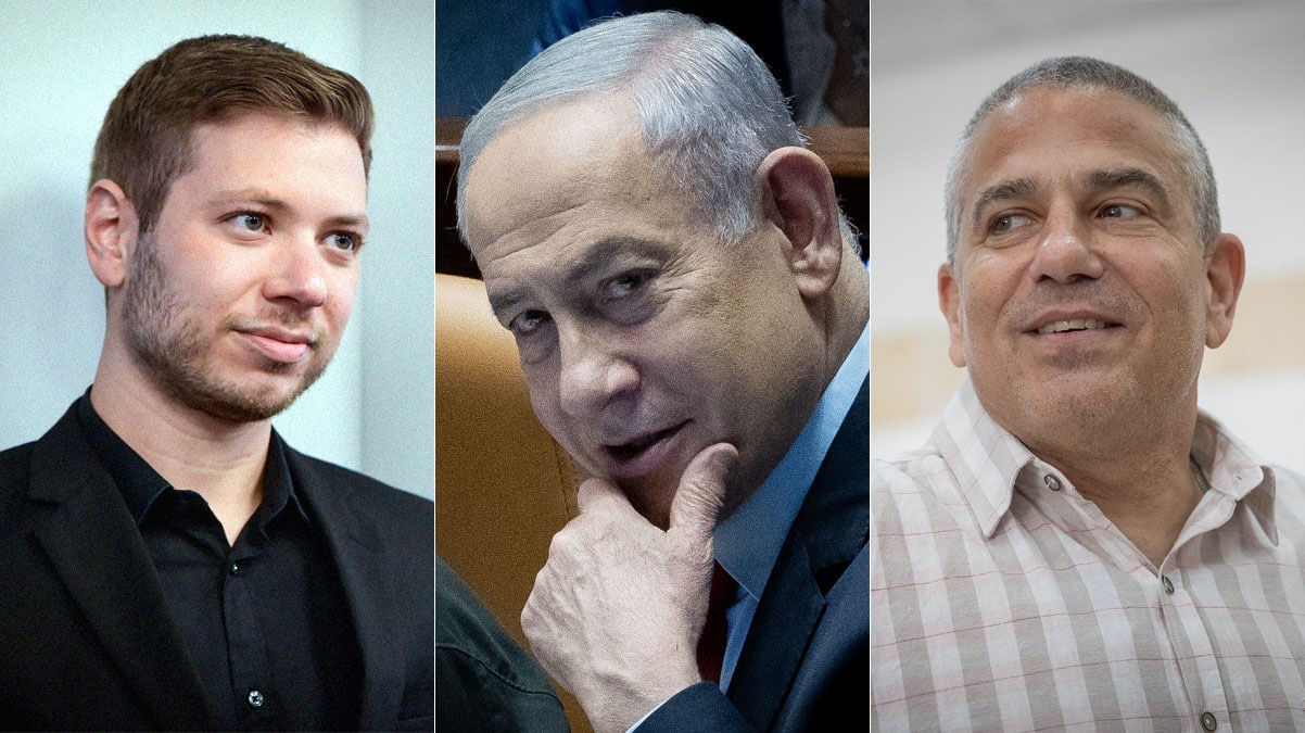 רה"מ בנימין נתניהו, איש התקשורת ינון מגל (מימין) ויאיר נתניהו, בנו של רה"מ נתניהו (צילומים: פלאש90) רה"מ בנימין נתניהו, איש התקשורת ינון מגל (מימין) ויאיר נתניהו, בנו של רה"מ נתניהו (צילומים: פלאש90)