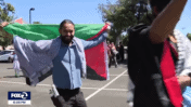 הפגנה פרו-פלסטינית באוניברסיטת סטנפורד (צילום מסך)