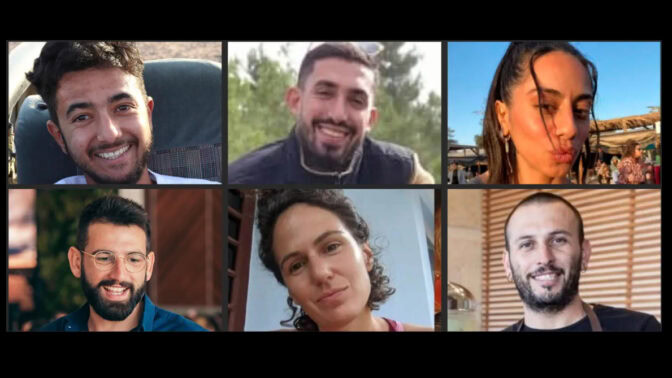 משמאל למעלה בכיוון השעון: הירש גולדברג-פולין, אורי דנינו, עדן ירושלמי, אלכס לובנוב, כרמל גת ואלמוג סרוסי