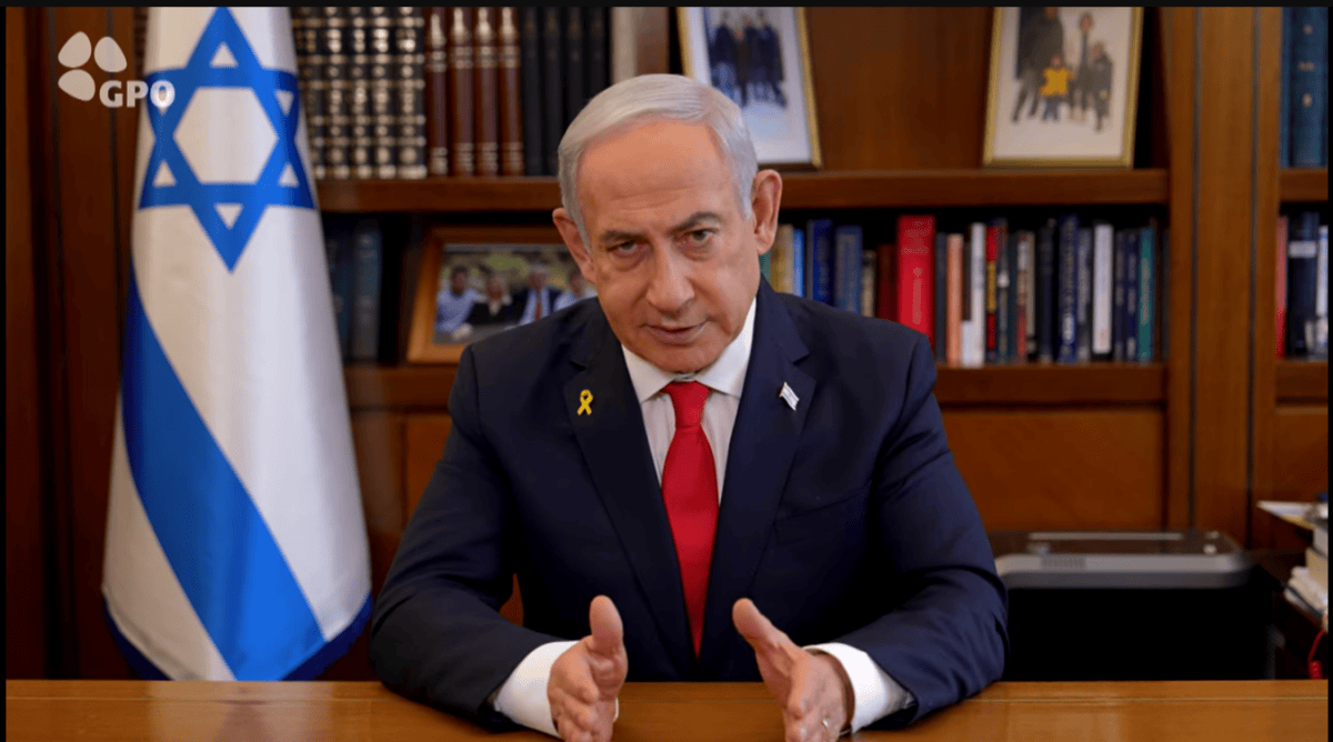 רה"מ בנימין נתניהו (צילום מזך מתוך סרטון של לשכת העיתונות הממשלתית)