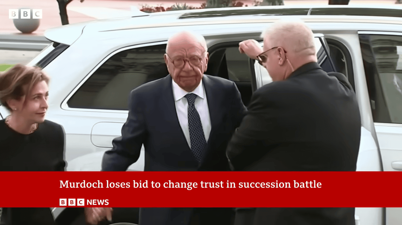 רופרט מרדוק, דצמבר 2024, צילום מסך משידורי ה-BBC רופרט מרדוק, דצמבר 2024, צילום מסך משידורי ה-BBC