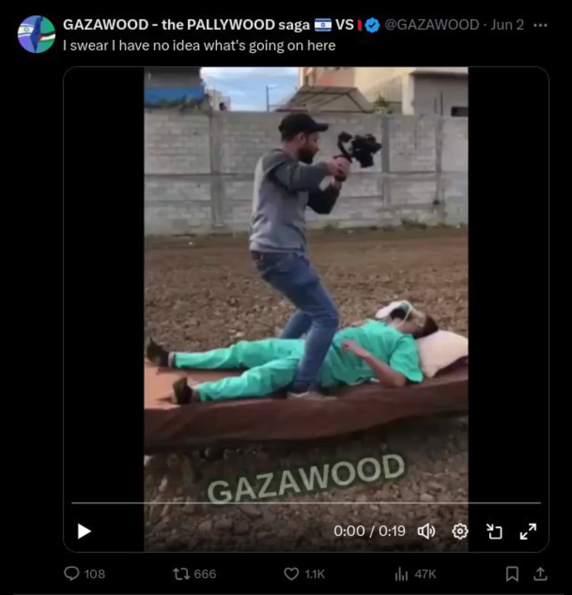 מתוך חשבון הטוויטר של Gazawood (צילום מסך)