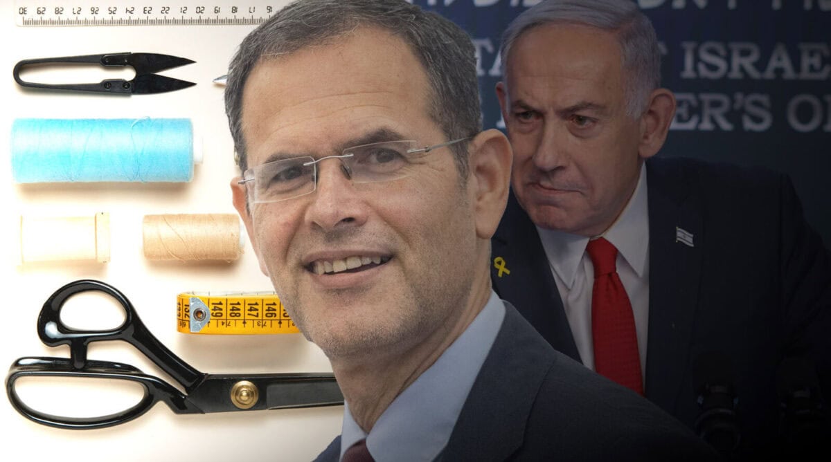 העד ח"כ משה סעדה. ברקע: נאשם מס' 1 רה"מ בנימין נתניהו (צילומים מקוריים: פלאש90)
