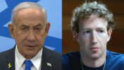 מארק צוקרברג, נשיא ומנכ"ל מטא (מימין) ובנימין נתניהו, ראש הממשלה הנאשם בפלילים של מדינת ישראל (צילומי מסך)