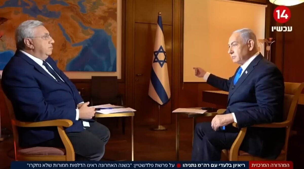 Israeli Prime Minister Benjamin Netanyahu in an "interview" with Yaakov Bardugo on Channel 14. November 2024 (screenshot) Israeli Prime Minister Benjamin Netanyahu in an "interview" with Yaakov Bardugo on Channel 14. November 2024 (screenshot)