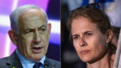 מנהיגת המחאה פרופ' שקמה ברסלר ורה"מ הנאשם בפלילים בנימין נתניהו (צילומים: חיים גולדברג ואבשלום ששוני)