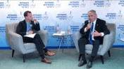Amit Segal appears with Benjamin Netanyahu at a conference of the Manufacturers' Association, 10/19/2022 (screenshot)