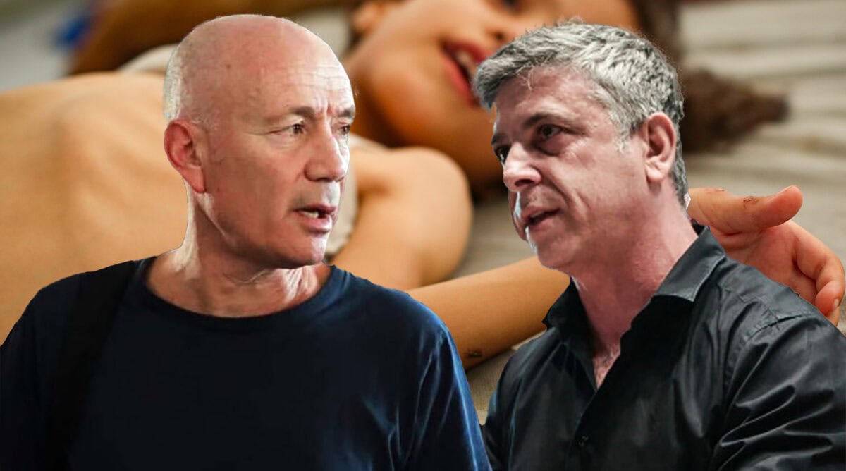 מנכ"ל חדשות 12 אבי וייס ומנכ"ל קשת אבי ניר. ברקע: ילדה עזתית ברצועה (צילומים: אבשלום ששוני, אלעד מלכה ועלי חסן) מנכ"ל חדשות 12 אבי וייס ומנכ"ל קשת אבי ניר. ברקע: ילדה עזתית ברצועה (צילומים: אבשלום ששוני, אלעד מלכה ועלי חסן)