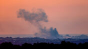 Smoke rises from an Israeli military operation in the northern Gaza Strip, as it seen from the Israeli side of the border, August 10, 2025. Photo by Yossi Zamir/Flash90