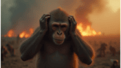 A monkey covers its ears (Illustration: Picaso AI)