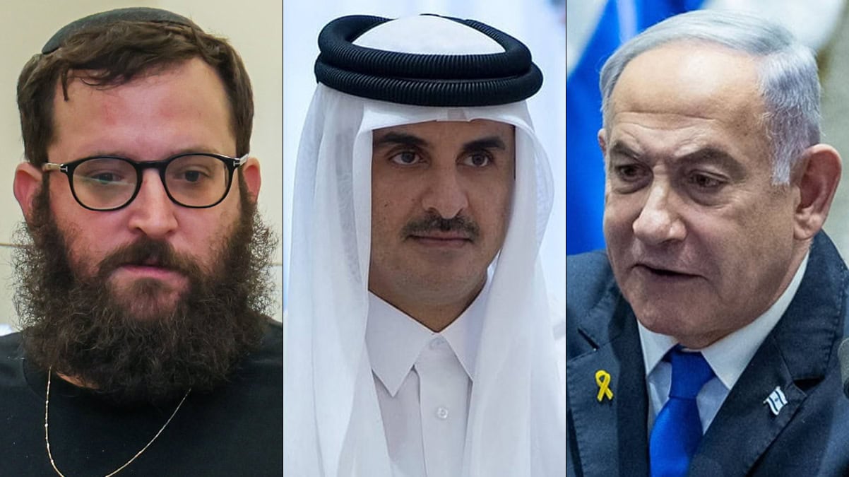 מימין: ראש ממשלת ישראל הנאשם בנימין נתניהו, אמיר קטאר תמים בן חמד אאל ת'אני ויועץ נתניהו החשוד בפלילים יונתן אוריך (צילומים: פלאש90 ונחלת הכלל) מימין: ראש ממשלת ישראל הנאשם בנימין נתניהו, אמיר קטאר תמים בן חמד אאל ת'אני ויועץ נתניהו החשוד בפלילים יונתן אוריך (צילומים: פלאש90 ונחלת הכלל)