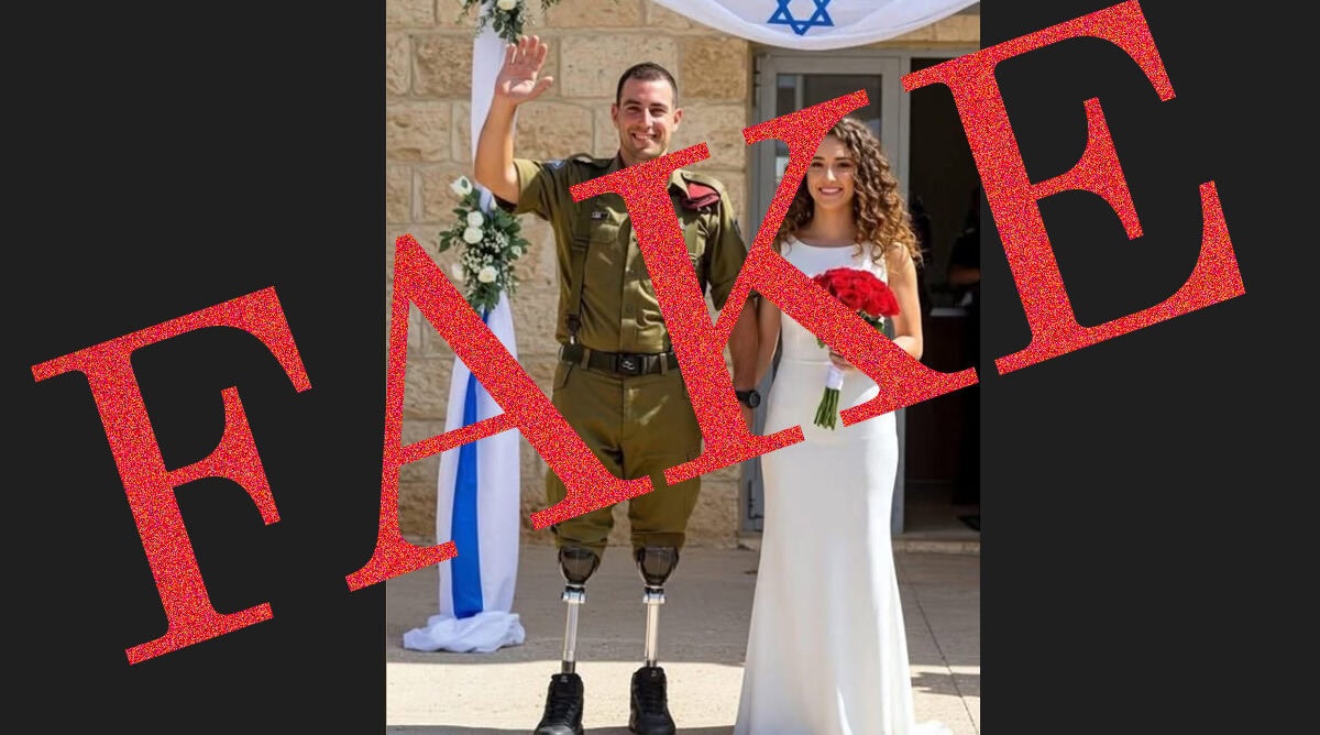 תמונת AI מזויפת בעמוד הפייסבוק "חיילים מצייצים"