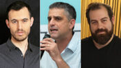 מימין: העיתונאים נטעאל בנדל, ברוך קרא ומיכאל האוזר-טוב (צילומים: אורן פרסיקו, משה שי ותומר אפלבאום - רשיון CC)