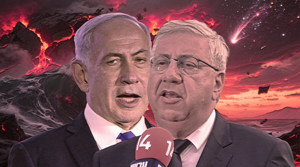 נתניהו וברדוגו חווים רעידת אדמה מזויפת (צילומים מקוריים:פלאש90)