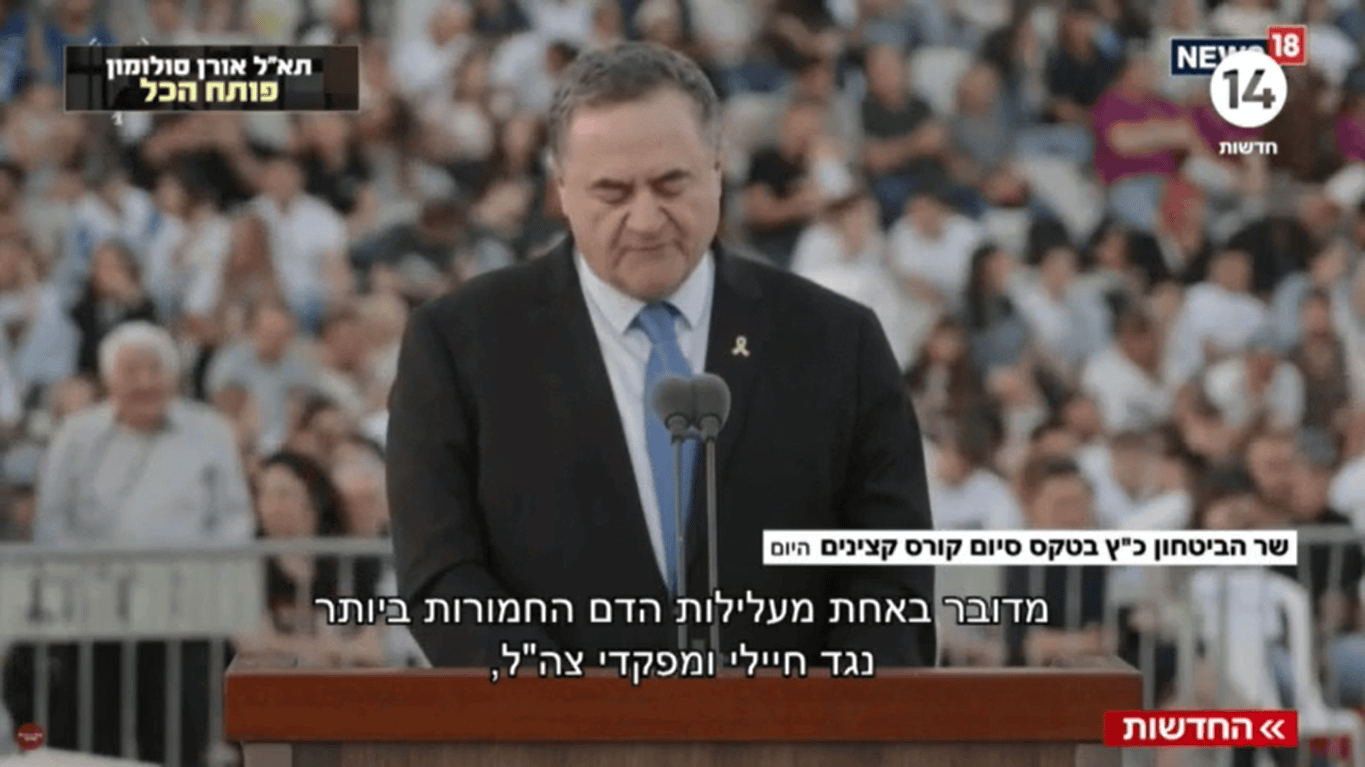השר מהליכוד, ישראל כץ, מסית, צילום מסך משידורי ערוץ 14 השר מהליכוד, ישראל כץ, מסית, צילום מסך משידורי ערוץ 14