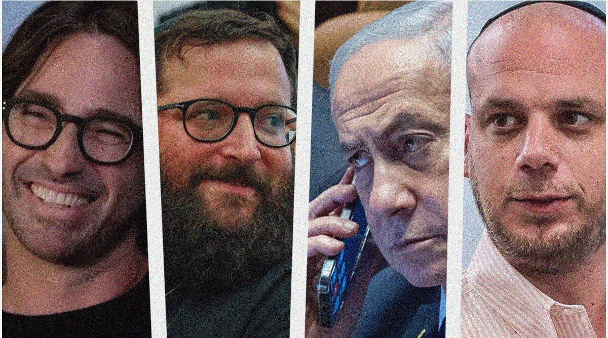 מימין: אלי פלדשטיין, בנימין נתניהו, יונתן אוריך ושרוליק איינהורן (צילומים: (צילומים: אבשלום ששוני, יונתן זינדל, יהונתן שאול וצילום מסך מתוך הסדרה "דו"ח רולניק" בכאן 11) מימין: אלי פלדשטיין, בנימין נתניהו, יונתן אוריך ושרוליק איינהורן (צילומים: (צילומים: אבשלום ששוני, יונתן זינדל, יהונתן שאול וצילום מסך מתוך הסדרה "דו"ח רולניק" בכאן 11)
