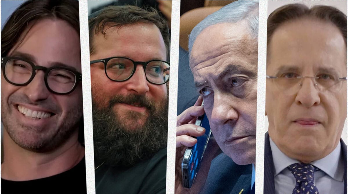 מימין: צחי ברוורמן, בנימין נתניהו, יונתן אוריך ושרוליק איינהורן (צילומים: (צילומים: תמר מצפי, יונתן זינדל, יהונתן שאול וצילום מסך מתוך הסדרה "דו"ח רולניק" בכאן 11) מימין: צחי ברוורמן, בנימין נתניהו, יונתן אוריך ושרוליק איינהורן (צילומים: (צילומים: תמר מצפי, יונתן זינדל, יהונתן שאול וצילום מסך מתוך הסדרה "דו"ח רולניק" בכאן 11)