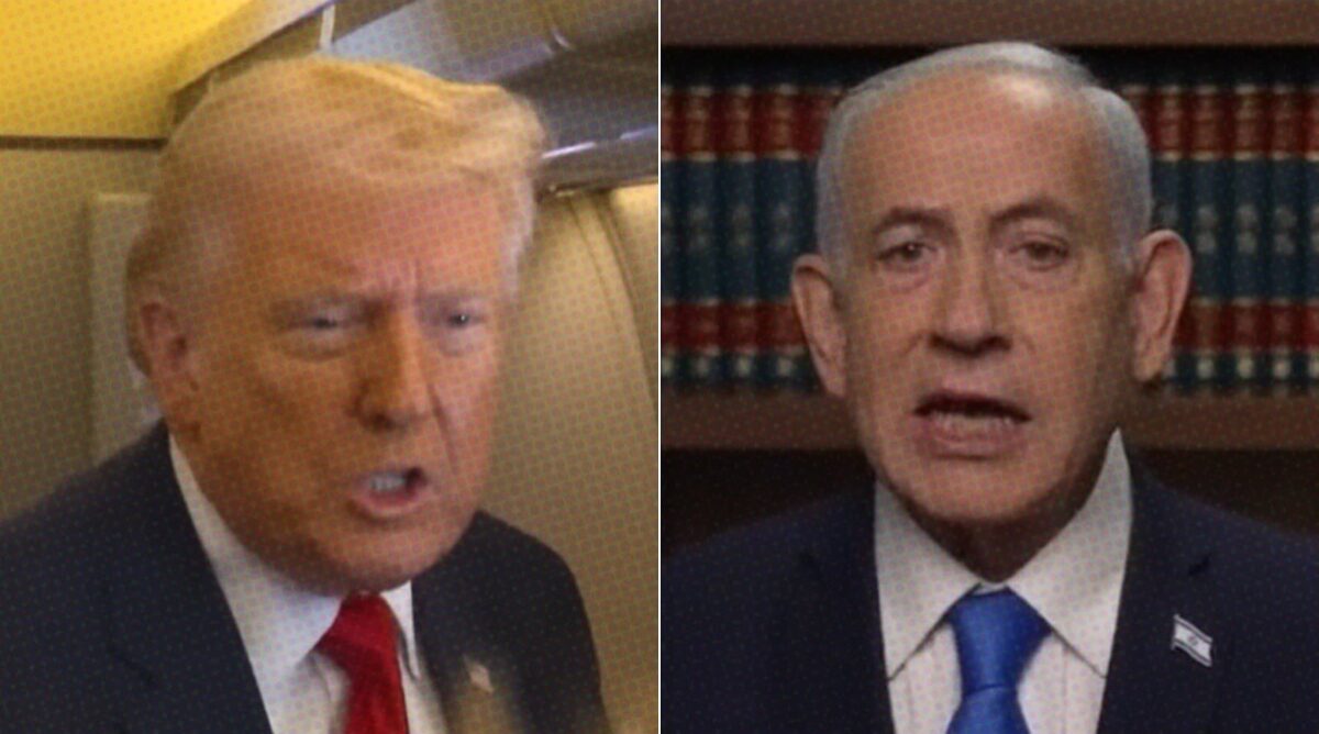 US President Donald Trump (left) and Israeli Prime Minister Benjamin Netanyahu talk about the war in Iran (processed screenshots) US President Donald Trump (left) and Israeli Prime Minister Benjamin Netanyahu talk about the war in Iran (processed screenshots)