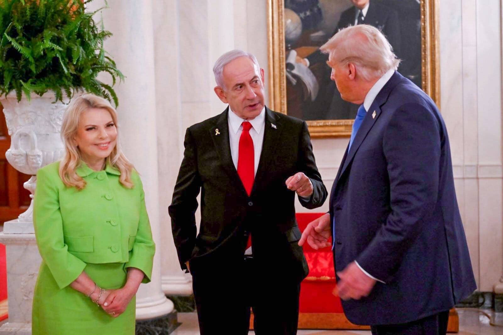 פגישת ראש הממשלה בנימין נתניהו ורעייתו שרה עם נשיא ארה"ב דונלד טראמפ בבית הלבן, וושינגטון. צילום - אבי אוחיון / לע"מ