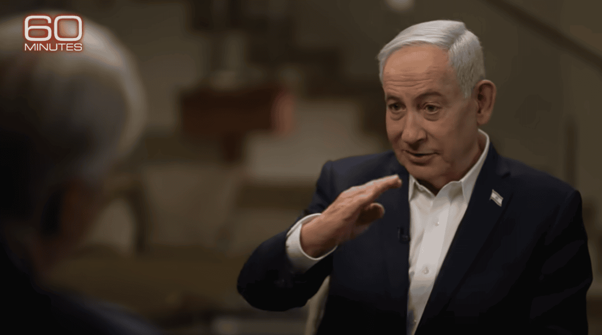 רה"מ הנאשם בנימין נתניהו מתראיין בתוכנית "60 דקות" של רשת CBS, מול מייג'ור גארט, 11.5.26 (צילום מסך) רה"מ הנאשם בנימין נתניהו מתראיין בתוכנית "60 דקות" של רשת CBS, מול מייג'ור גארט, 11.5.26 (צילום מסך)