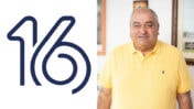 הקבלן יצחק חדד בתצלום שפורסם באתר חברת הבנייה "יחד הבונים", וסמליל ערוץ 16 כפי שהופץ בהודעה לעיתונות מטעמו