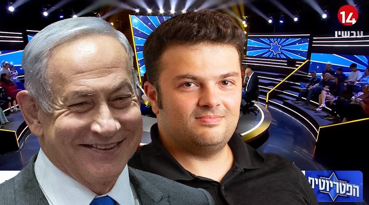 רה"מ בנימין נתניהו. מאחוריו: יצחק מירילשוילי, הבעלים של ערוץ 14 (צילומים: פלאש90, רונן גולדמן, צילומי מסך מערוץ הכנסת וערוץ 14) רה"מ בנימין נתניהו. מאחוריו: יצחק מירילשוילי, הבעלים של ערוץ 14 (צילומים: פלאש90, רונן גולדמן, צילומי מסך מערוץ הכנסת וערוץ 14)