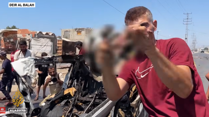 צילום מסך משידורי אל-ג'זירה, 2.8.26 צילום מסך משידורי אל-ג'זירה, 2.8.26