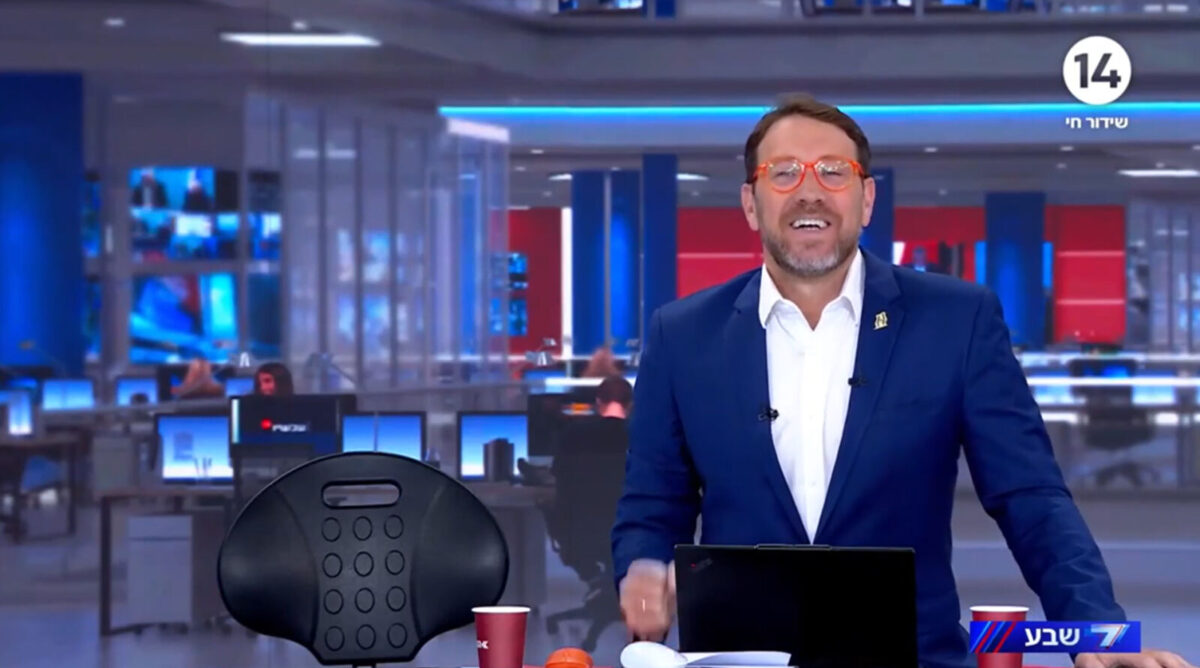 שדרן ערוץ 14 יהודה שלזינגר, צילום מסך