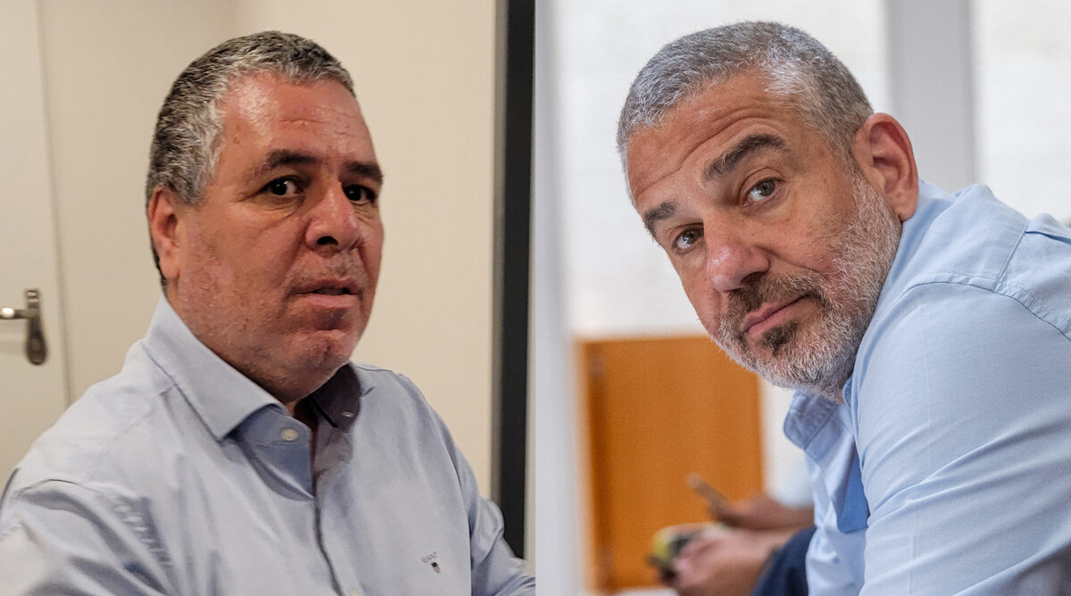 אנשי התקשורת תומכי נתניהו ינון מגל (מימין) ואלי ציפורי (צילומים: איתמר ב"ז וחיים גולדברג) אנשי התקשורת תומכי נתניהו ינון מגל (מימין) ואלי ציפורי (צילומים: איתמר ב"ז וחיים גולדברג)