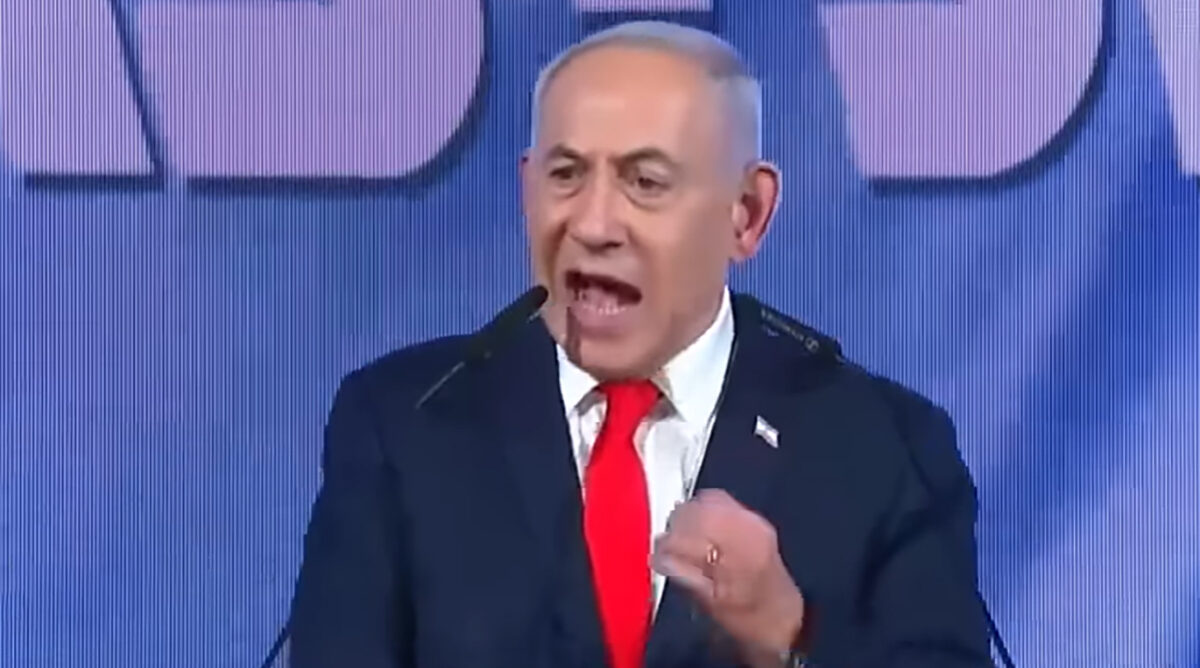 רה"מ הנאשם בנימין נתניהו נואם מול קהל תומכיו בלילה שבתום יום הבחירות הכלליות לכנסת, 28.10.26 (צילום מסך) רה"מ הנאשם בנימין נתניהו נואם מול קהל תומכיו בלילה שבתום יום הבחירות הכלליות לכנסת, 28.10.26 (צילום מסך)