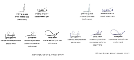 החתימות בסיום כתב האישום המקורי נגד בנימין נתניהו (משמאל), והמתוקן שהוגש כשנה לאחר מכן החתימות בסיום כתב האישום המקורי נגד בנימין נתניהו (משמאל), והמתוקן שהוגש כשנה לאחר מכן